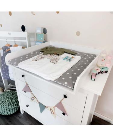 Puckdaddy Wrap Edition Frida 77x75 cm Diaper Pad - 100% Cotton Oeko-Tex Certified Gray Star Patterns Removable Terry for Easy Cleaning - Buy Online on GoSupps.com