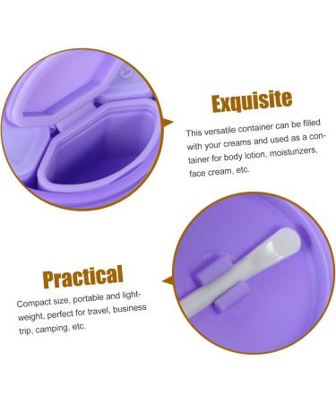 minkissy 3 Sets Cream Box Cosmetic Jar with Spoon Lotion Dispenser Jar Cosmetic Lotion Bottle Durable Cream Storage Jar Cream Jar with Spoon Silica Gel Storage Box Portable Purple Travel - Buy Online on GoSupps.com