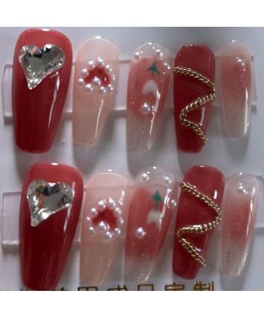 Temperament Enhancement Nail Patch Hand-Worn Nail Patch Fake Nails Love Frequency Sugar-Stained Plum wear Nail (10-Piece Pack) (Size : S) - Buy Online on GoSupps.com