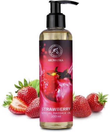 Sensual Strawberry Massage Oil 200ml | Edible Relaxation Body Oil with Almond & Grape Seed Oil - Buy Online on GoSupps.com