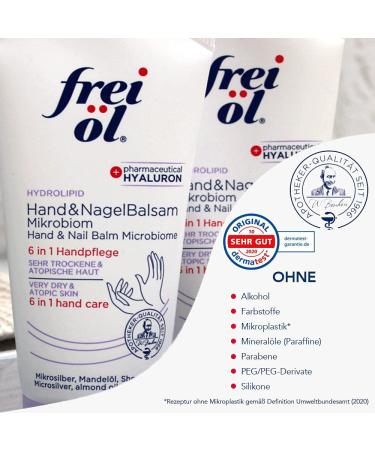 Free Oil Hydrolipid Hand & Nail Balm 6 in 1 Care for Dry Sensitive Hands | Vegan Formula with Hyaluron | 75ml - Buy Online on GoSupps.com