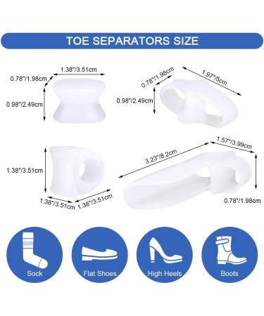 Haofy Toe Spreader Gel Kit - 4 Couples Hallux Valgus & Hammer Toe Corrector for Men & Women | Big Toe Spacers for Bunion Relief - Buy Online on GoSupps.com