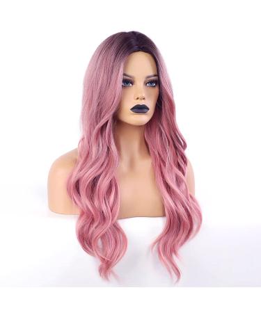 Porsmeer Pink Lure Curls Wig for Women & Girls | Natural Ombre Synthetic Hair for Everyday Cosplay & Party - Buy Online on GoSupps.com