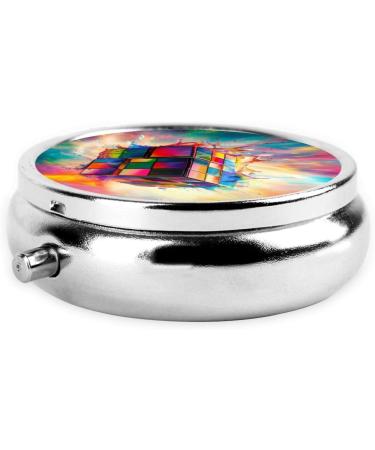 Portable Metal Pill Box - Colored Tetragonal Block | Mini 3-Compartment Design for Travel - Ideal for Small Pills - Buy Online on GoSupps.com