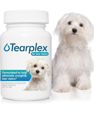 TEARPLEX Tear Stain Supplement for Dogs and Cats - 1 Rated Natural USA-Made Tear Stain Product, Veterinarian Trusted, Beef Flavored - Buy Online on GoSupps.com