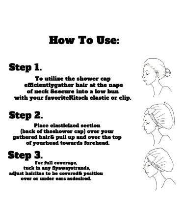 Luxury Reusable Waterproof Satin Shower Cap for Long Hair - Adjustable Elastic Band - Large Size for Curly Hair - Buy Online on GoSupps.com