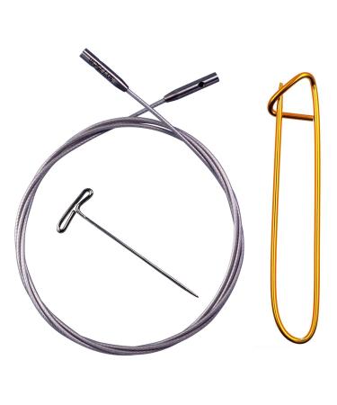 ChiaoGoo Twist Swiv360 Swivel Cable Small 14-inch (35cm) Fits US 2  3  4  5  6  7  8 Interchangeable Knitting Needle Tips  Bundle with 1 Tightening Key & 1 Artsiga Crafts Stitch Holder 7714-S 14-Inches  Fits US 2-8