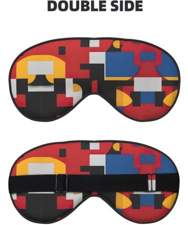 Unisex Sleep Eye Mask - Red Yellow Blue Black Print | Soft Comfort Eye Shade for Travel Yoga & Shift Work - Buy Online on GoSupps.com