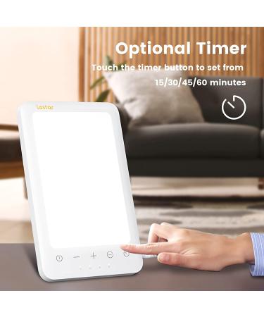 Lastar 10000 Lux Light Therapy Lamp - UV-Free Sunlight Wall Mountable Lamp with Adjustable Brightness and Timer - Beat Seasonal Blues and Winter Slump - Buy Online on GoSupps.com