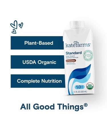 Kate Farms Chocolate 1.0 cal/mL Vegan Protein Shake - Case of 12 - Buy Online on GoSupps.com