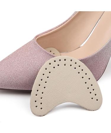 Healvian Forefoot Cushions - 8 Pairs High Heel Pads Anti-Slip Cow Leather & Latex Insoles for Women & Girls - Beige Metatarsal Support - Buy Online on GoSupps.com