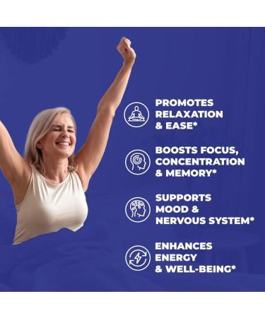 Mind Clarity & Relaxation with Ashwagandha, Vitamin B Complex, Calcium, Magnesium, Chamomile, Valerian, 5-HTP, GABA - Stress Relief & Mood Support - 60 Capsules - Buy Online on GoSupps.com