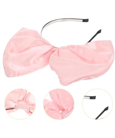 Minkissy Huge Bow Headband Candy Colored Hair Hoop Party Props Lovely Large Bowknot Hairband Party Props for Woman Girl(Pink) - Buy Online on GoSupps.com
