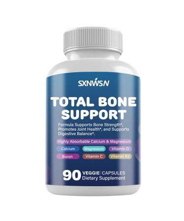 Calcium Supplement Bone Health Complex with Vitamins D & K2 Copper Manganese Minerals for Healthy Bone Density & Calcium Absorption | 90ct Vegan Capsules