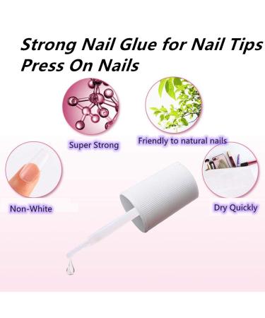 Professional Brush-On Nail Glue for Acrylic Nails - Long Lasting Super Strong Gel Bond for Press On Nails, Nail Tips, & Rhinestones - 7ML - Buy Online on GoSupps.com