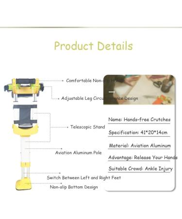 Adjustable Hand Free Knee Crutch Handicap Scooters Rehabilitation Equipment Up Walker for Injury Disability Elderly Supports Up to 275 Lbs - Buy Online on GoSupps.com