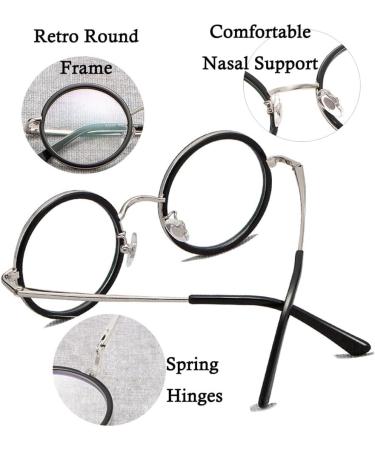 Retro Round Blue Light Blocking Reading Glasses - Vintage Metal Frame Tortoiseshell Eyewear for Men & Women - Buy Online on GoSupps.com
