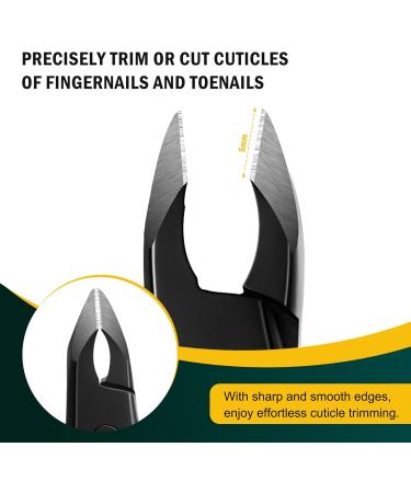 FVION 4mm Jaw Professional Cuticle Nippers Salon-Quality Cuticle Trimmers for Precision Nail Care Premium Stainless Steel Cuticle Clipper Cuticle Remover Tool - Black - Buy Online on GoSupps.com