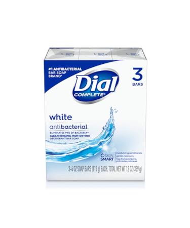 Dial Antibacterial Deodorant Bar Soap 4 oz White 3 ea, Pack of 5 - Buy Online on GoSupps.com