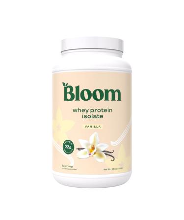 Bloom Nutrition Whey Isolate Protein Powder, Vanilla - Pure Iso Post Workout Recovery Drink Blend, Smoothie Mix with Digestive Enzymes for Gut Health - Low Carb, Keto & Zero Sugar Added