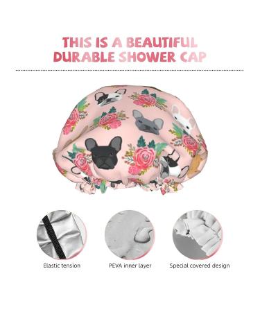 French Bulldog Printed Shower Cap - Waterproof Bath Cap for Women - Fits All Head Sizes and Hair Textures - Buy Online on GoSupps.com