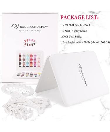 Noverlife Upgraded 120 Nail Colors Chart Display Book - No Glue Needed, White Nail Sample Book with Tips - Nail Polish Display & Sample Set - Buy Online on GoSupps.com