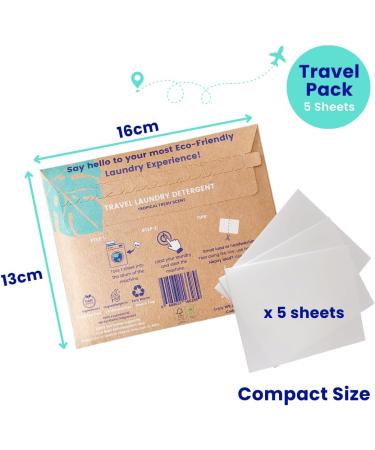 Naturali Eco Travel Laundry Detergent Sheets - 5-Pack | Compact & Convenient for International Travel & Cruise Ships - Buy Online on GoSupps.com