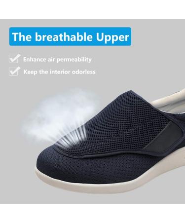 Adjustable Diabetic Shoes for Women | Pain Relief Slip-On Slippers | Orthopedic with Memory Foam Insoles | Lightweight for Seniors | Wide Width Navy 8.5 - Buy Online on GoSupps.com
