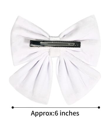 Velvet Hair Bows - 2PCS Big White Fall Bow Alligator Clips for Girls | Toddler & Teens Hair Accessories - Buy Online on GoSupps.com