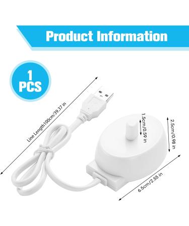 Beejoy USB Inductive Charging Base for Oral B Electric Toothbrush - Compatible with Braun Oral B Type 3757 - Waterproof Travel Charger - Buy Online on GoSupps.com