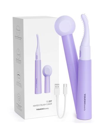 TOUCHBeauty Heated Eyelash Curler with Dual-Sided Curling Comb Rechargeable Lashes Curlers Washable Silicone Comb Brush 2-Level Temperature Natural Curling TB-2117