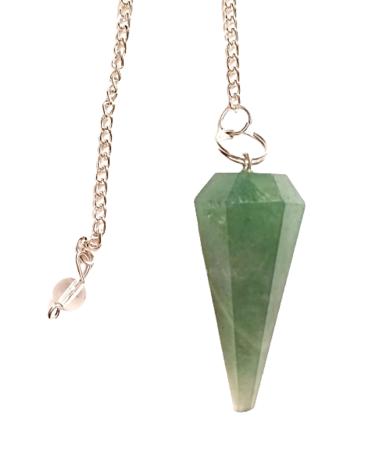 Crystal Pendulum Dowsing Pendulum Healing Crystals Orgonite Crystal Point Scrying Dowser 100% Genuine Gemstone Handcrafted Healing Crystal Gifts Witchcraft Supplies (Green Aventurine)