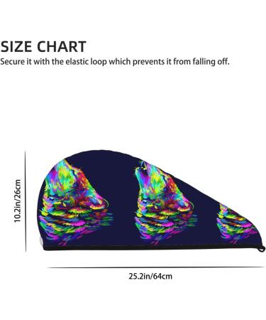 Hair Towel Wrap - Quick Drying Hair Turban with Button | Howling Wolf Design - Buy Online on GoSupps.com