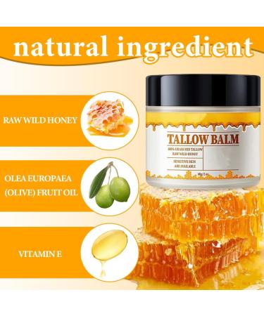 GNHG 1 piece verhipped tallow cream beef tallow for the skin beef tallow and honey balm 100 grassfed pure beef tallow honey and beeswax - Buy Online on GoSupps.com
