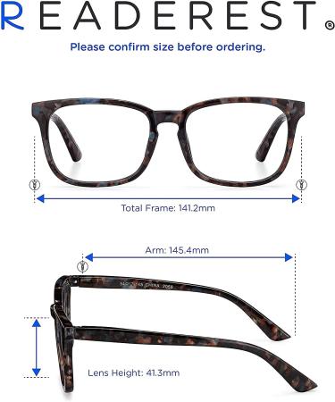 Readerest Blue Light Blocking Reading Glasses - Granite 2.75x Magnification Stylish Anti-Glare & UV Protection for Men & Women - Buy Online on GoSupps.com