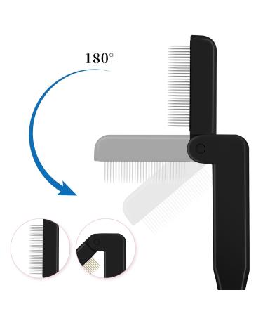 2 Pcs Stainless Steel Folding Eyelash & Eyebrow Comb - Professional Lash Separator Tool for Makeup | International Shipping Available - Buy Online on GoSupps.com