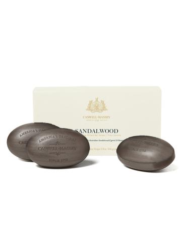 Caswell-Massey Heritage Centuries Sandalwood Three-Soap Set Moisturizing & Scented Bath Soap For Men & Women Made In The USA 5.8 Ounce (Pack of 3) Centuries Sandalwood 5.8 Ounce (Pack of 3)