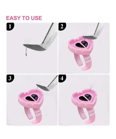 200 Pcs Smart Glue Cups for Eyelash Extensions - Disposable Heart-Shaped Adhesive Holders in Pink | Volume Eyelash Fan Cup - Buy Online on GoSupps.com