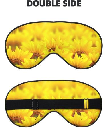 Yellow Sunflower Print Unisex Sleeping Eye Mask | Soft & Adjustable Blocking Face Mask for Ultimate Sleep Comfort - Buy Online on GoSupps.com