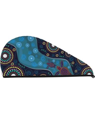 Bohemian Turtle Microfiber Hair Towel - Soft Super Absorbent Wrap for Long Curly & Thick Hair - Buy Online on GoSupps.com