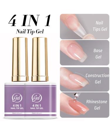 UV Gel Nail Glue 15ml 4-in-1 Adhesive | Gel Glue for Nail Tips For Women Salon Daily Use Travel Party Manicure Practical Decoration Design Beauty Care - Buy Online on GoSupps.com