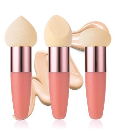 Sibba Makeup Sponge Set - 3 Pieces Blending Sponges & Brushes for Foundation Cream Powder and Peeling Masks | Beauty Blender with Handle - Perfect for All Skin Types - Buy Online on GoSupps.com