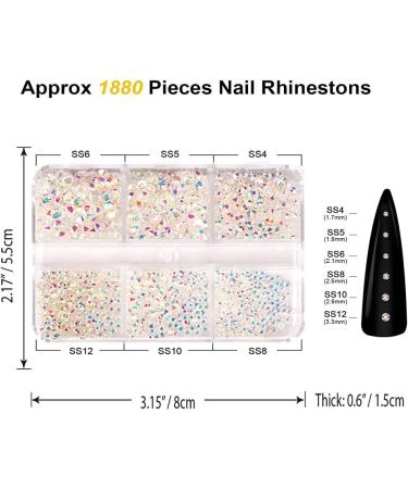 1 Box Crystal Nail Art Rhinestone Gold Silver Clear All Colour Flat Base Mixed Shape DIY Coyicoli 1000 Pieces Flat Back Rhinestones - Buy Online on GoSupps.com