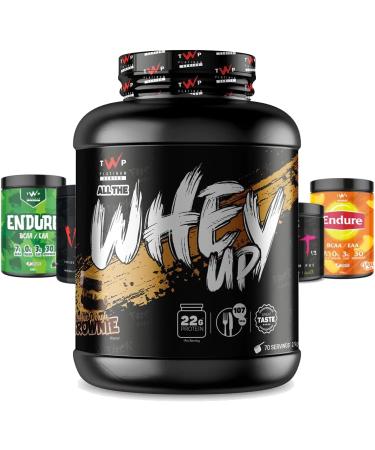 TWP Nutrition Platinum Series All The Whey Up Protein Powder Shake 23g Whey Protein Low Fat Low Carbs 2.1kg / 900g & 70/30 Servings Vegetarian Friendly (Cookie Dough Brownie 2.1kg) Cookie Dough Brownie 2.1kg - Buy Online on GoSupps.com