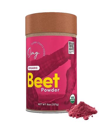OMG Superfoods Organic Beet Root Powder - 8 Ounces Nitric Oxide Booster Known for Boosting Stamina & Increases Energy Resealable Pouch