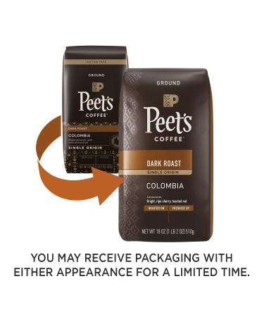 Peet's Coffee Dark Roast Ground Coffee - 18oz Bag, Single Origin Colombia - Buy Online on GoSupps.com