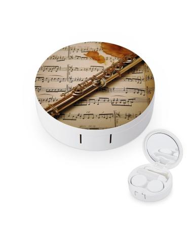 Contact Lens Case Flute Music Portable Travel Contact Lens Box Contact Lens Storage Box