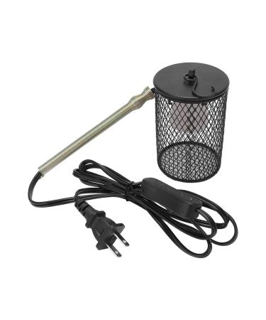 Reptile Heater Lampshade Metal Anti Scald Heat Lamp Guard Cage for Terrarium Turtles Chameleon Lizard Snake Black(#1)