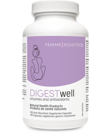 Digest Well - Full Spectrum Digestive Enzymes & Antioxidants - Acid-Resistant Capsules for Bloating & Gas - Dairy Gluten & Soy Free - 100 Caps