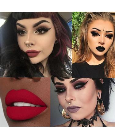 HADAVAKA Matte Gothic Lipstick Cosplay Vampire Mouth Lipstick 4 Colors Matte Liquid Lipstick Nude Set Pink Teardrop Lip Glaze Finish Lipsticks for Women Long Lasting B - Buy Online on GoSupps.com